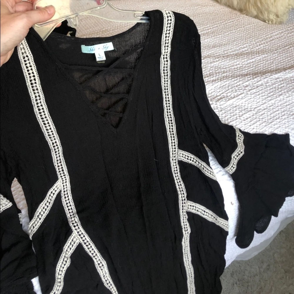 Black boho dress or bikini cover up coverup small